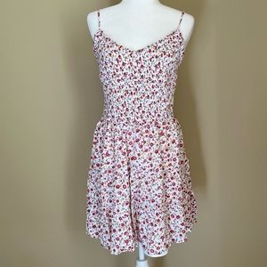 Hollister Floral Smocked Sundress with adjustable Spaghetti Straps, Size L